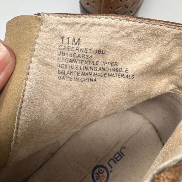 JBU Jambo Design Womens Brown Vegan Leather Laser Cut Side Zip Bootie   Size 11 - Picture 7 of 12